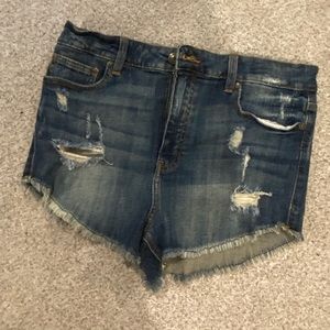 High waist jean shorts